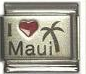 Red heart laser - I love Maui 9mm Italian charm